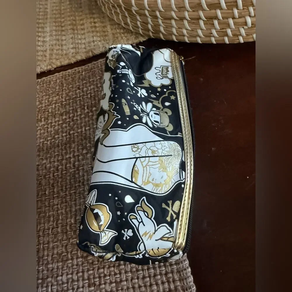 Tokidoki Black and Gold 24kt pouch